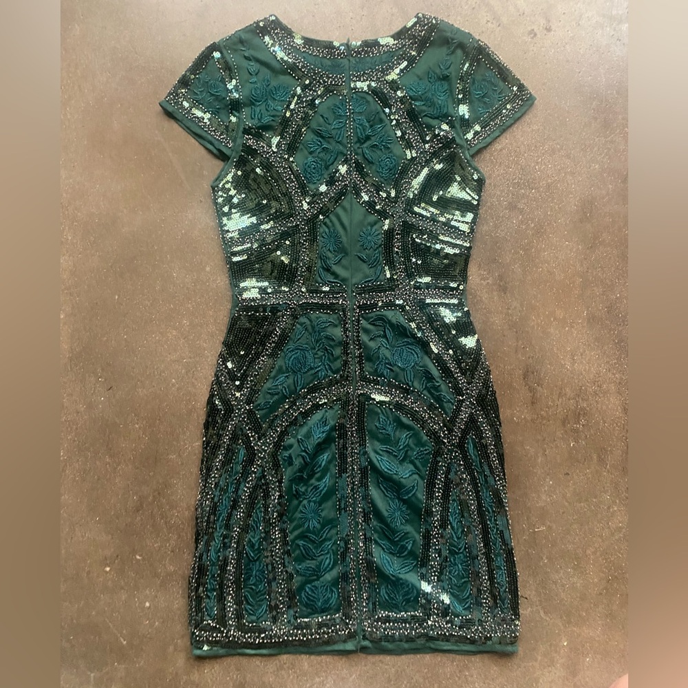 Lulu’s Green Lace and Embroidered Dress Small